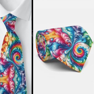 Gravata Padrão Psicodélico Tie-Dye