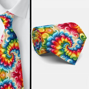 Gravata Padrão Psicodélico Tie-Dye