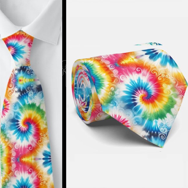 Gravata Padrão Psicotrópico Tie-Dye (Criador carregado)