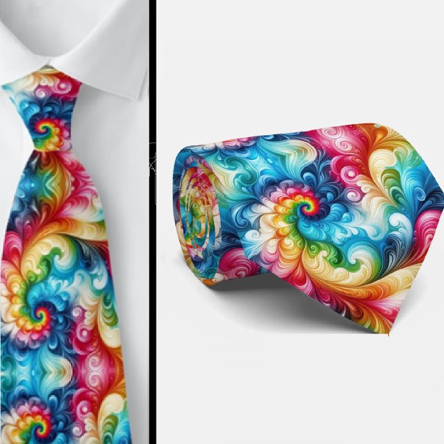Gravata Padrão Psikedêlico Tie-Dye (Criador carregado)