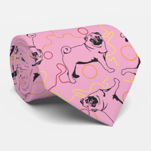 Gravata Padrão Pug fundo cinza
