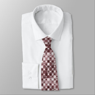 Gravata Padrão Quadrado Camadas Burgundy e Rosa