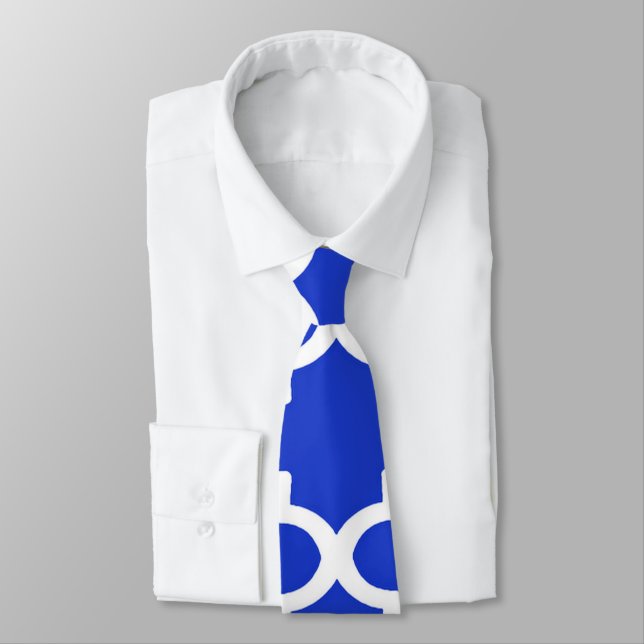 Gravata Padrão Quatrefoil em Azul Real (Amarrado)