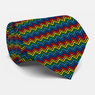 Gravata Padrão RAINBOW Zigzag - plano de fundo personaliz