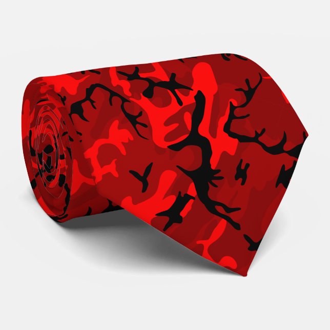 Gravata Padrão Red Camo (Rolled)