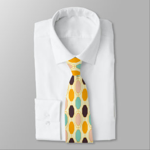 Gravata Padrão Retro Gráfico dos Anos 60 – Moda Elegante
