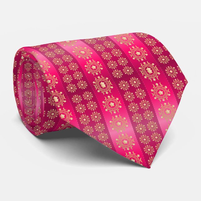 Gravata Padrão Rosa na moda Boho (Rolled)