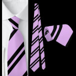 Gravata Padrão Roxo Preto Strike<br><div class="desc">Púrpura Negra Riscada Ligação do pescoço.</div>