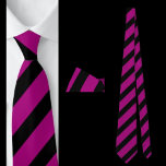Gravata Padrão Roxo Preto Strike<br><div class="desc">Púrpura Negra Riscada Ligação do pescoço.</div>