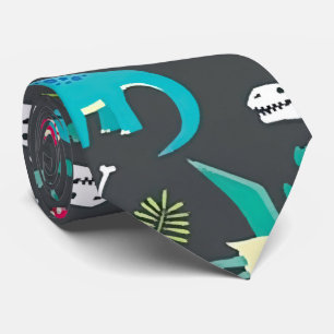 Gravata Padrão sem costura do Dinossauro, Pateta sem costu