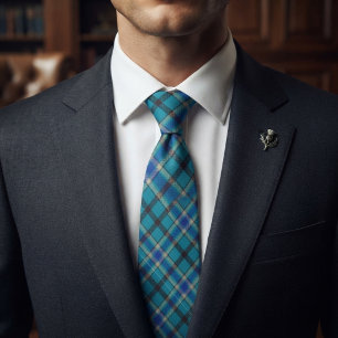 Gravata Padrão Simétrico Azul Verde Elegante