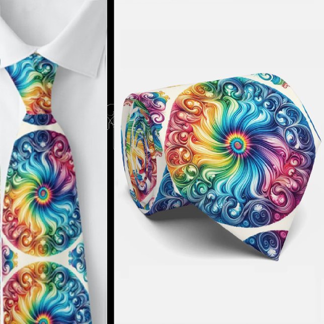 Gravata Padrão Tie-Dye Psicodélico (Criador carregado)