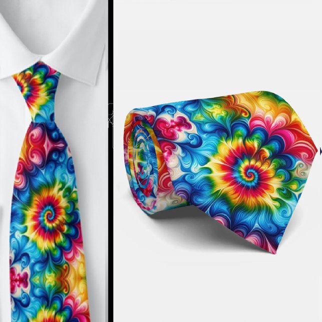 Gravata Padrão Tie-Dye Psicodélico (Criador carregado)