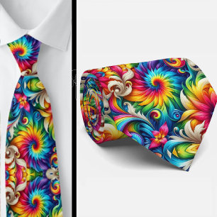 Gravata Padrão Tie-Dye Psicodélico