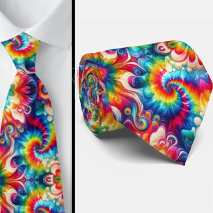 Gravata Padrão Tie-Dye Psicodélico