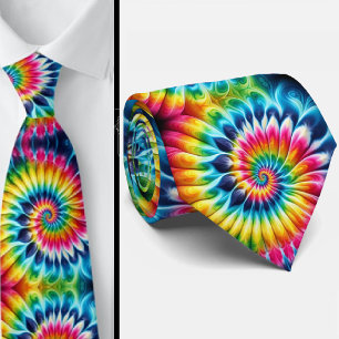 Gravata Padrão Tie-Dye Psicodélico