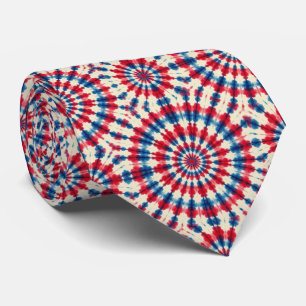 Gravata Padrão Tie-Dye Psicodélico Patriótico
