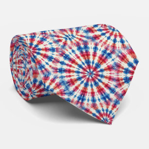 Gravata Padrão Tie-Dye Psicodélico Patriótico