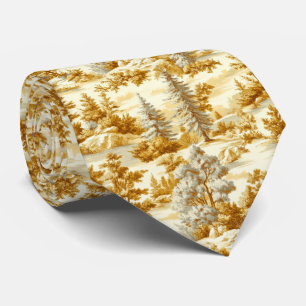 Gravata Padrão Toile de Jouy Floresta de Inverno (10)