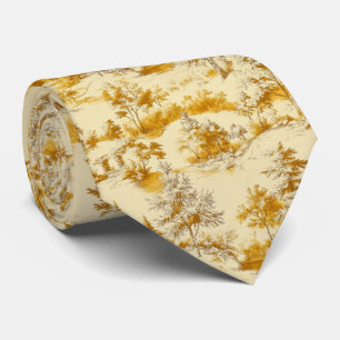 Gravata Padrão Toile de Jouy Floresta de Inverno (3)