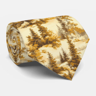 Gravata Padrão Toile de Jouy Floresta de Inverno (9)
