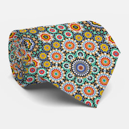 Gravata Padrão Tradicional Boho de Mosaico Marroquino