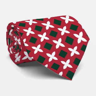 Gravata Padrão Tradicional de Natal Vermelho Verde e Branc