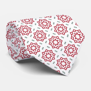 Gravata Padrão Tradicional de Natal Vermelho Verde e Branc