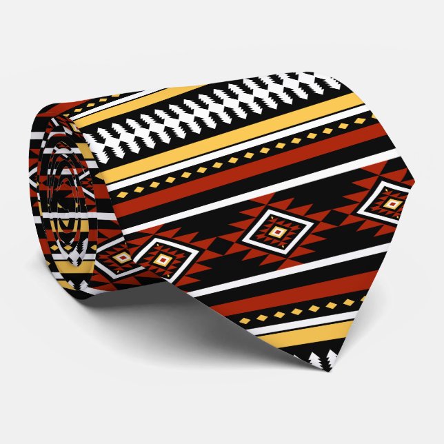 Gravata Padrão Tribal Asteca (Rolled)