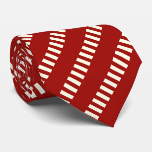 Gravata Padrão Único Vermelho e Branco