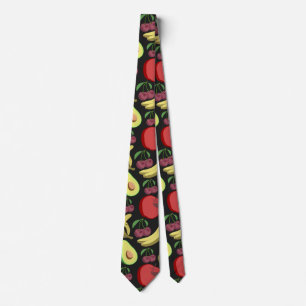 Gravata padrão uniforme de fruta   fruta tropical colorida