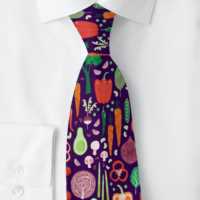 Gravata Padrão Vegetal Moderno Divertido (Fun vegetable food pattern neck tie)