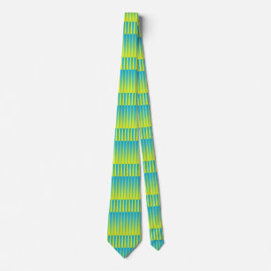 Gravata Padrão verde amarelo azul riscado