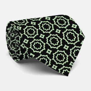 Gravata Padrão verde preto e sábio