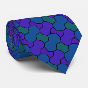 Gravata Padrão Verde Roxo Azul