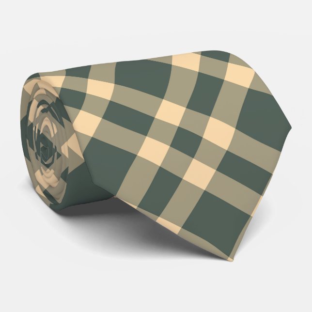 Gravata Padrão Xadrez Amarelo Verde (Rolled)