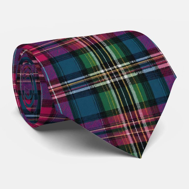 Gravata Padrão Xadrez Gingham Cores Escuras Elegantes (Rolled)