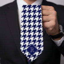 Padrão Xadrez Houndstooth Monograma Branco & Madei