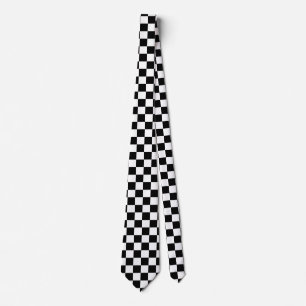 Gravata Padrão xadrez preto e branco