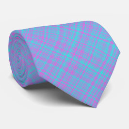 Gravata Padrão Xadrez Rosa Azul Roxo