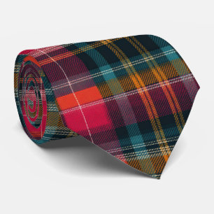 Gravata Padrão Xadrez Rosa e Azul Elegante