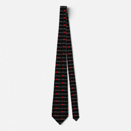 Gravata Padre do Groom Black Red Heart Tie