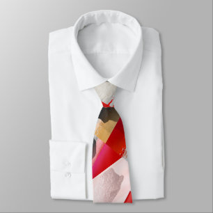 Gravata Padrinhos Bloco de Cor Moderna Rosa Preto Vermelho