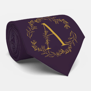 Gravata Padrinhos de casamento Russos Violet Monogramas