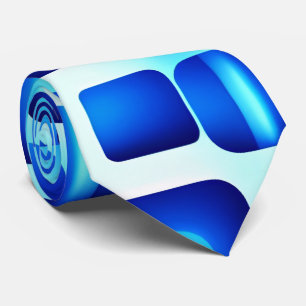 Gravata Padrões azuis e Retângulos Padrão Isométrico