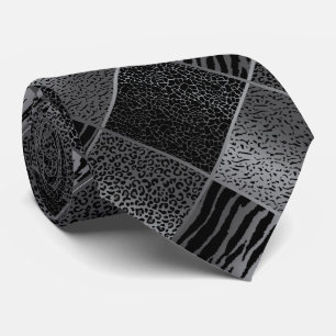 Gravata Padrões cinzentos exóticos do animal do safari