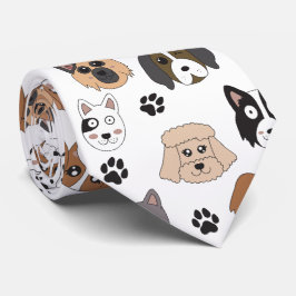 Gravata Padrões Coloridos De Cães Engraçados E Cães Cachor