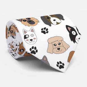 Gravata Padrões Coloridos De Cães Engraçados E Cães Cachor