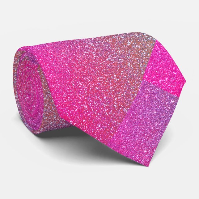 Gravata Padrões de brilho roxa rosa Glittery Sparkle Gift (Rolled)