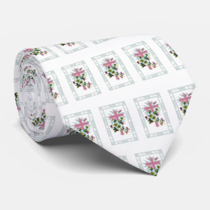 Gravata Padrões De Flores E Cruzamentos